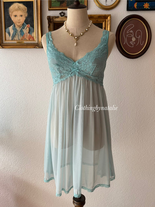 Blue Mesh Babydoll size S