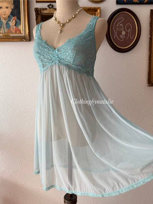 Blue Mesh Babydoll size S