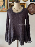 Purple Knit Blouse Size S