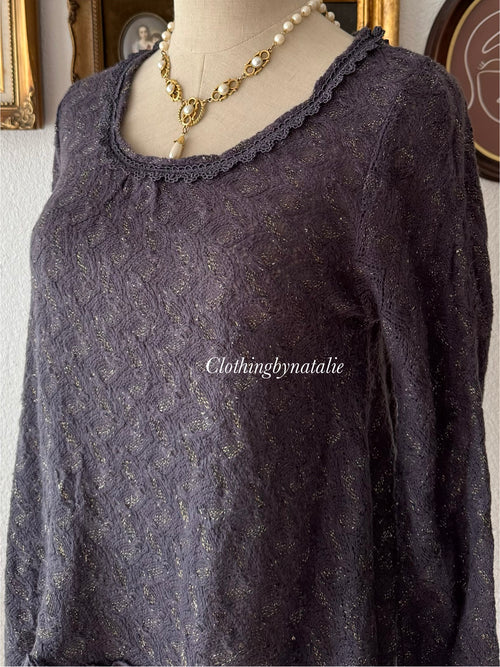 Purple Knit Blouse Size S