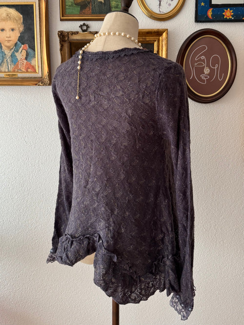 Purple Knit Blouse Size S