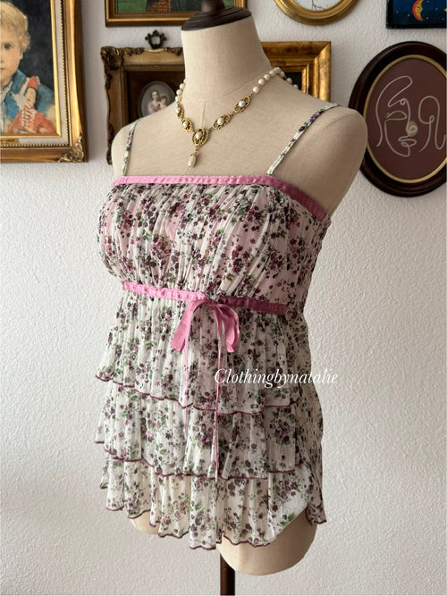 Floral Mesh Tutu Cami Size S