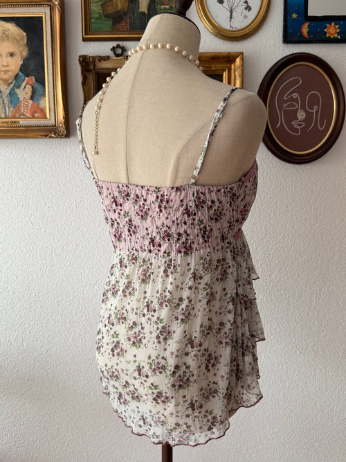 Floral Mesh Tutu Cami Size S