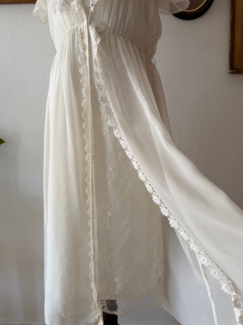 Nilani Bridal Satin Lace Peignoir Set Size S