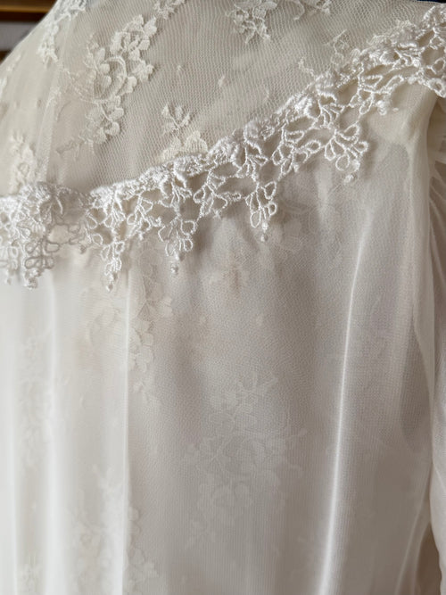 Nilani Bridal Satin Lace Peignoir Set Size S