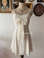 White Chiffon Bow Dress size S
