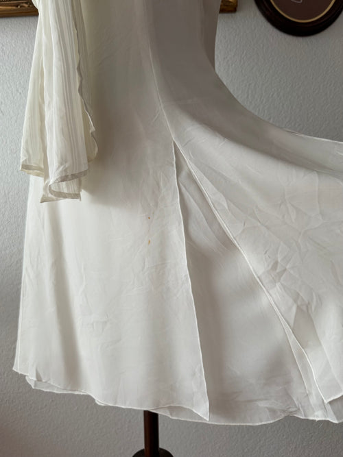 White Chiffon Bow Dress size S
