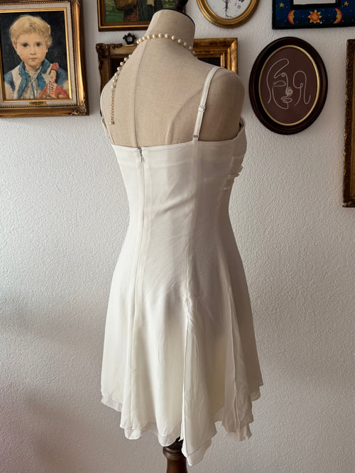 White Chiffon Bow Dress size S