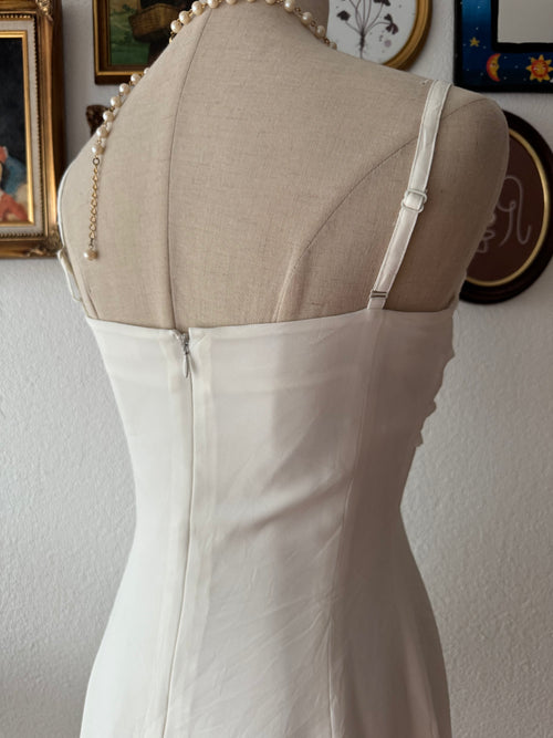 White Chiffon Bow Dress size S