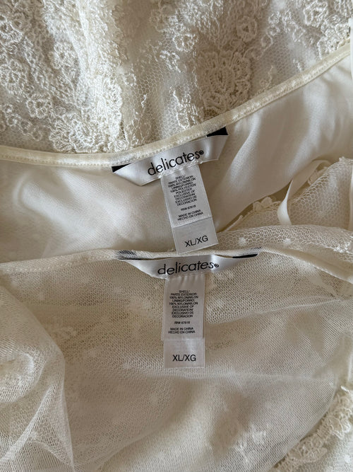 Delicates Bridal Lace Peignoir Set Size XL