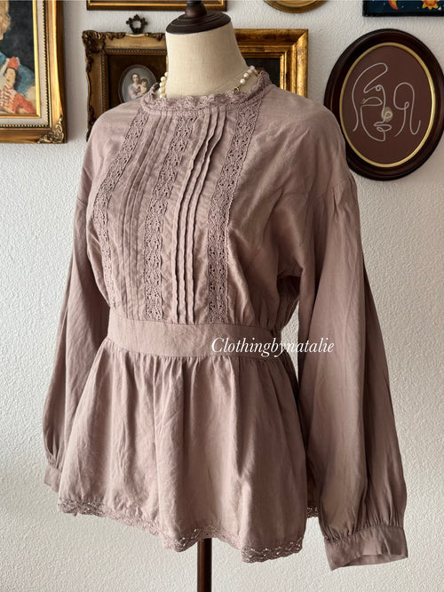 Brown Cotton Blouse size S
