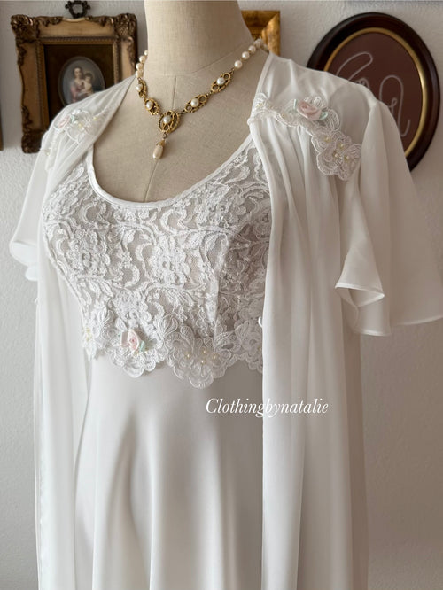 Cinema Etoile Bridal Mini Peignoir Set Size M