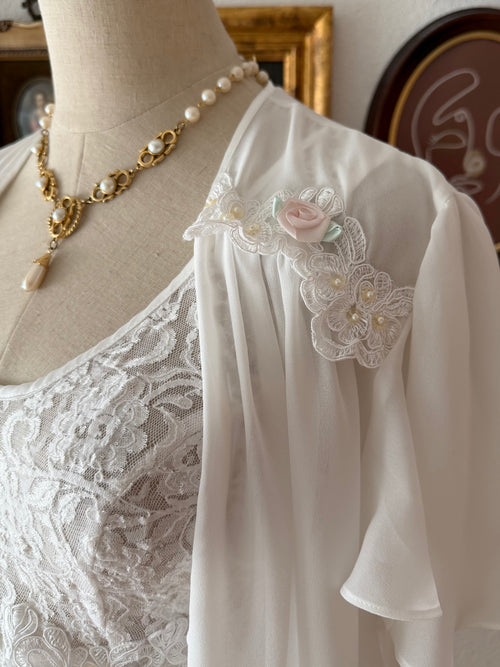 Cinema Etoile Bridal Mini Peignoir Set Size M