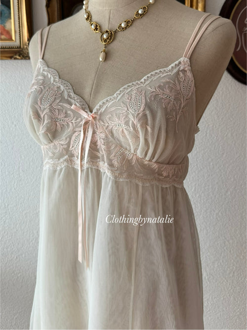 Cream Nude Mesh Babydoll size S/M