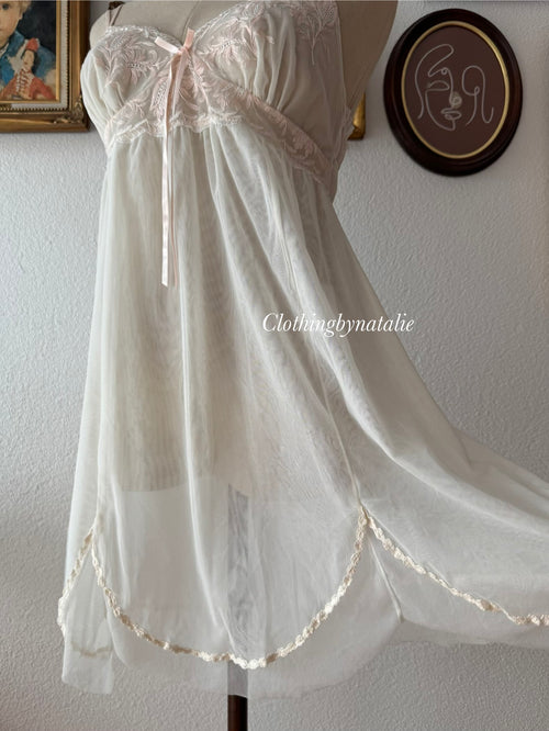 Cream Nude Mesh Babydoll size S/M