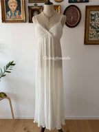 Flora Pleated Chiffon Maxi Gown Size M
