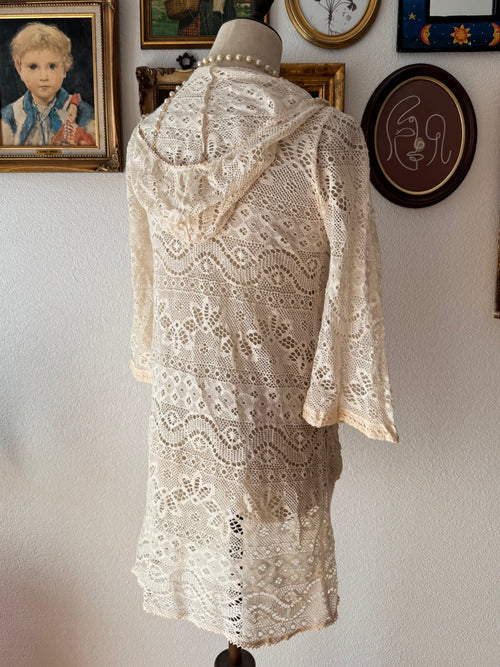 Cream Knit Cardigan Poncho size S
