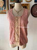 Pink Cotton Tank Top size M