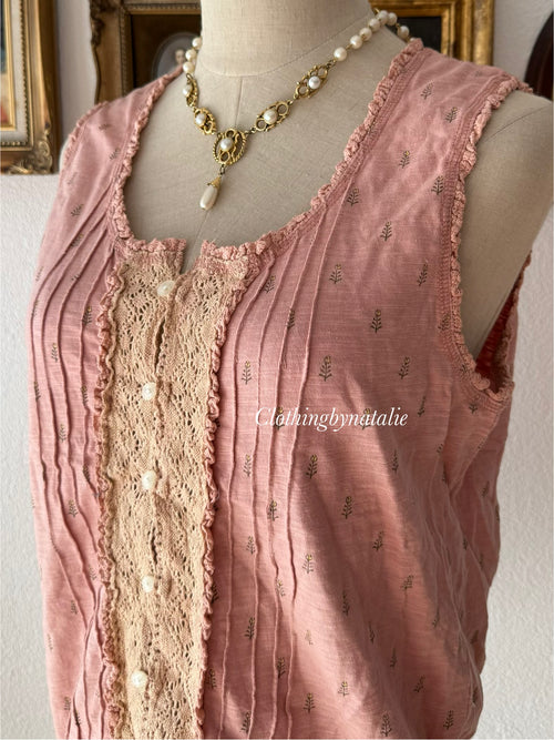Pink Cotton Tank Top size M