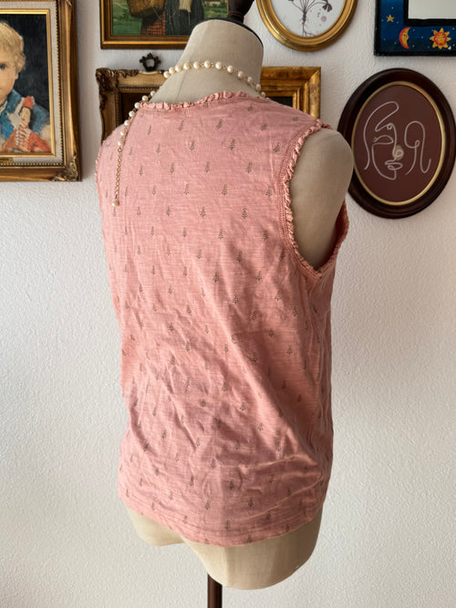 Pink Cotton Tank Top size M