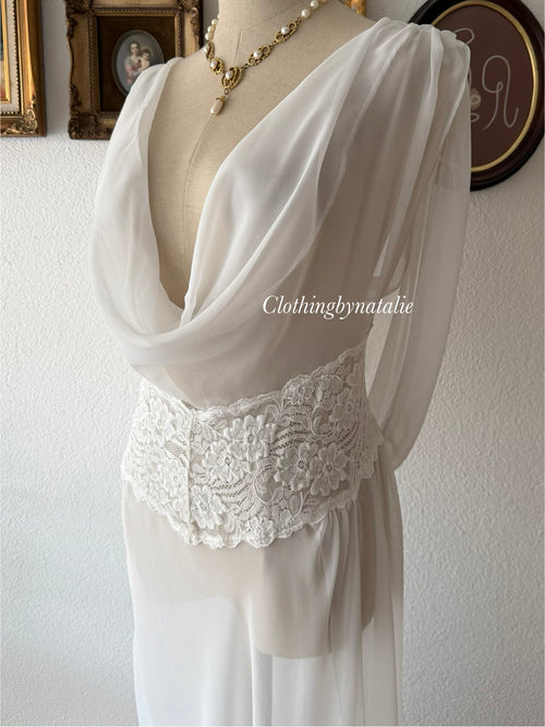 Shirley of Hollywood Bridal Maxi Chiffon Gown Size M