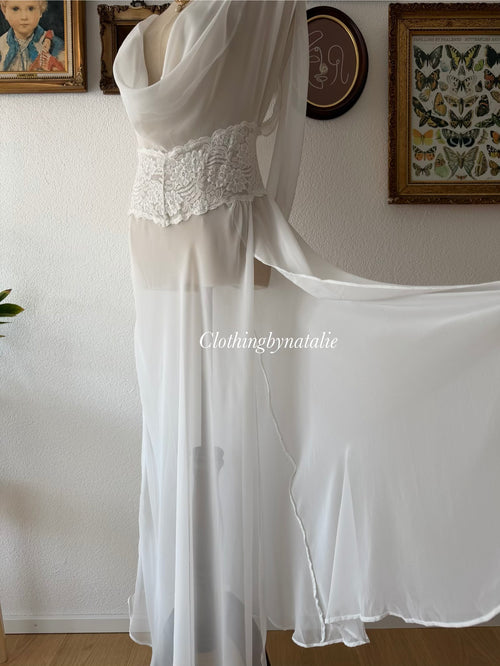 Shirley of Hollywood Bridal Maxi Chiffon Gown Size M