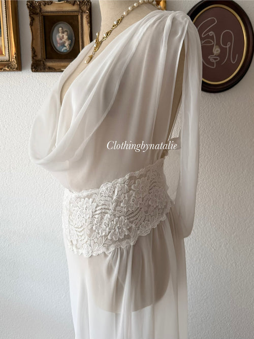 Shirley of Hollywood Bridal Maxi Chiffon Gown Size M