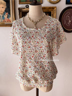 White Floral Lace Blouse size S