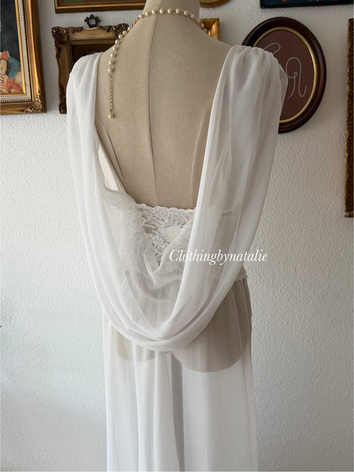 Shirley of Hollywood Bridal Maxi Chiffon Gown Size M