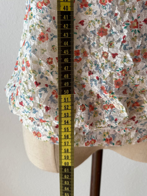 White Floral Lace Blouse size S
