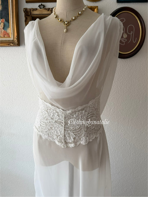 Shirley of Hollywood Bridal Maxi Chiffon Gown Size M