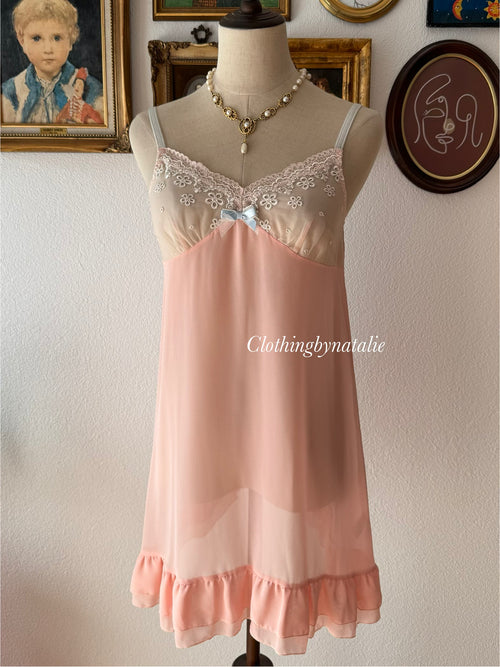 Blush Orange Chiffon Slip Size S