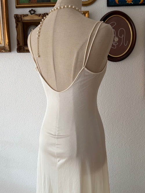 Vintage Cream Bridal Maxi Peignoir Set Size S