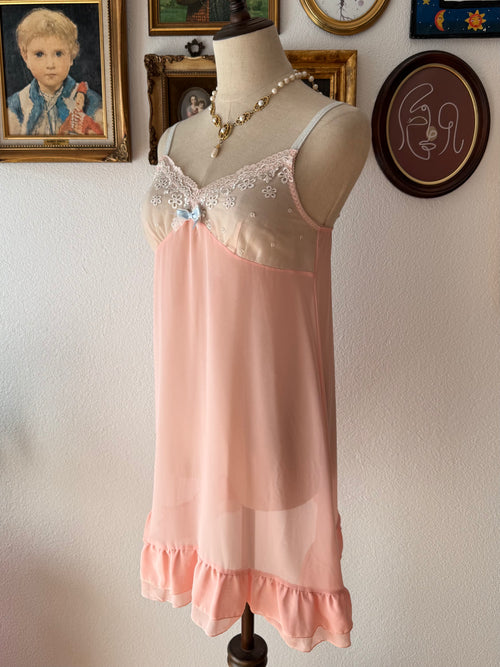 Blush Orange Chiffon Slip Size S