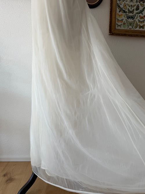 Vintage Cream Bridal Maxi Peignoir Set Size S