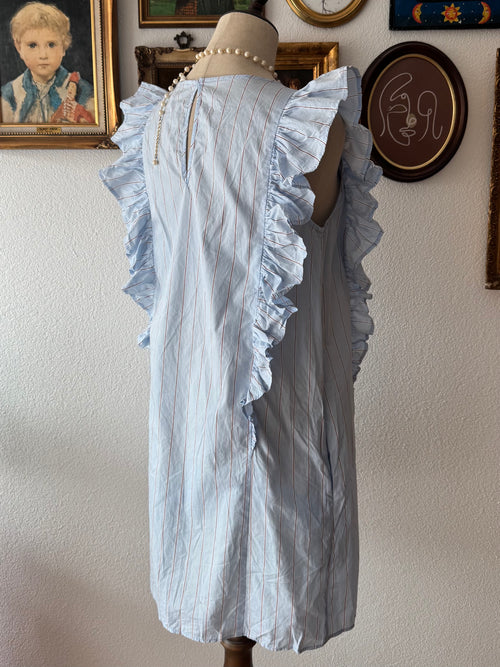 Blue Cotton Short Dress size M