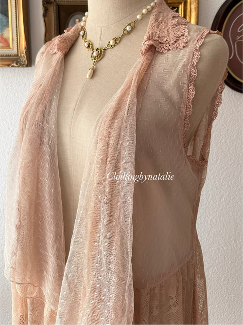 Brown Lace Cardigan size S/M