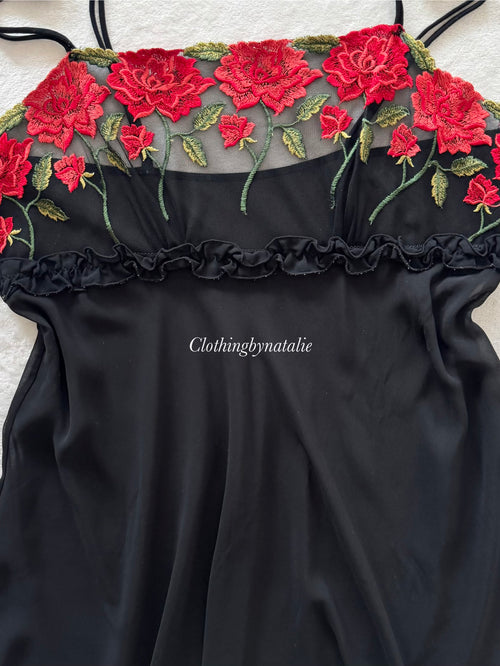 Black Sheer Chiffon Nightgown Size M