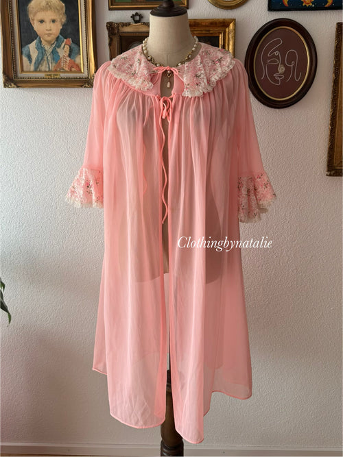 Vintage Orange Nylon Robe size S/M