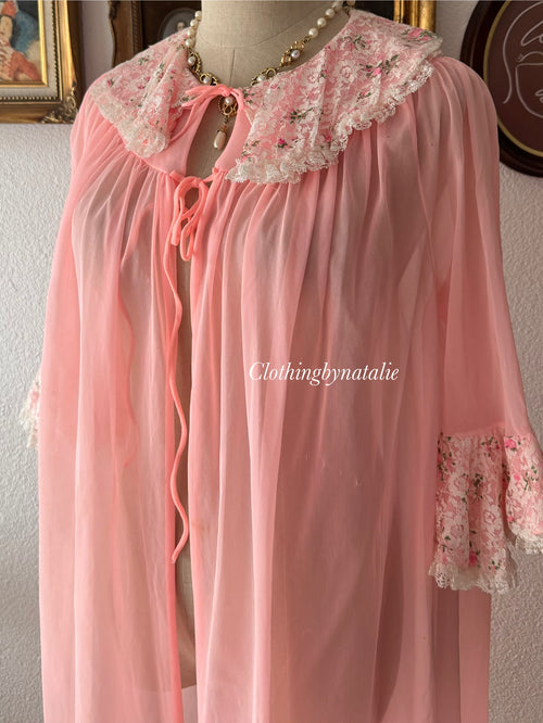 Vintage Orange Nylon Robe size S/M