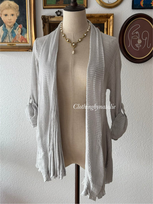 Grey Knit Cardigan Size S