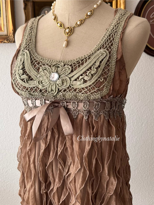 Fairy Brown Jersey Dress Size S