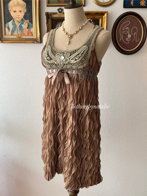 Fairy Brown Jersey Dress Size S