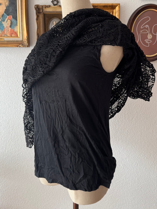 Black Knit Batwing Blouse size S