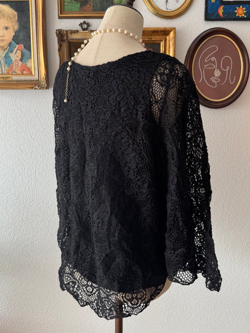 Black Knit Batwing Blouse size S