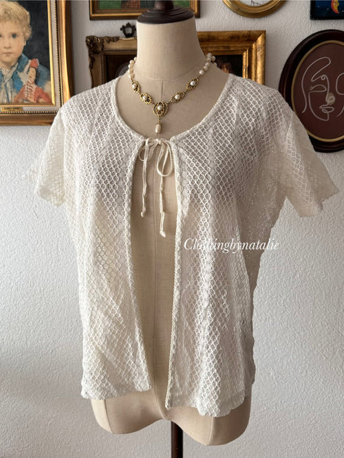 White Crochet Cardigan size M