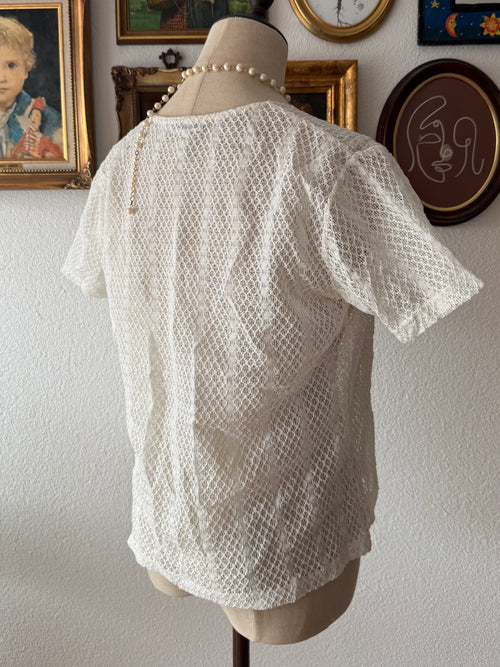 White Crochet Cardigan size M