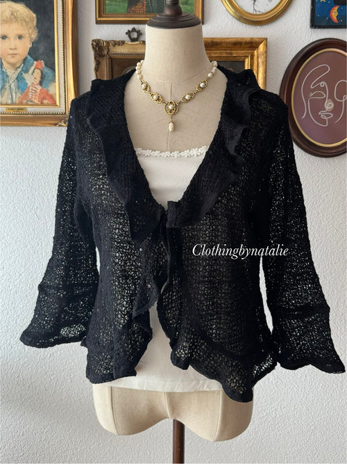 Black White Cardigan Cami Set size M