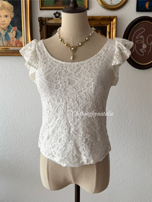 White Lace Blouse size XS