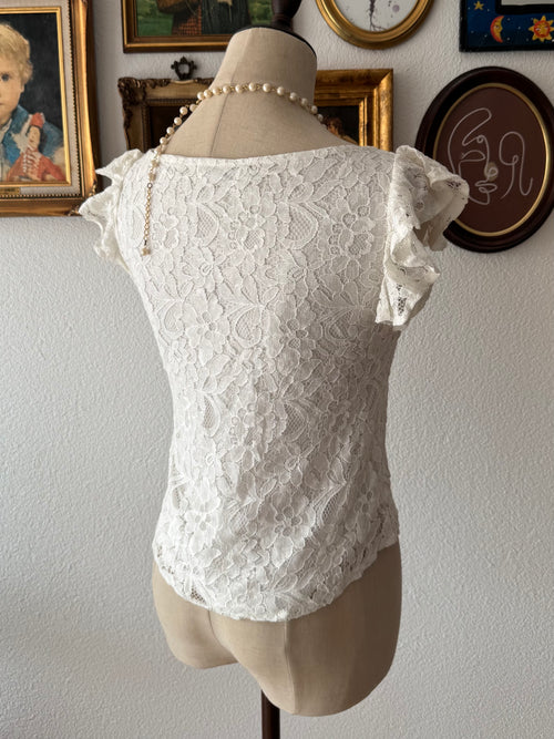 White Lace Blouse size XS